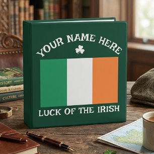 Classeur La Saint-Patrick Drapeau Irlande Nom Personnalisé
