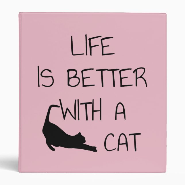 Classeur La Vie Est Meilleure Avec Un Chat - Amoureux de le (Devant)