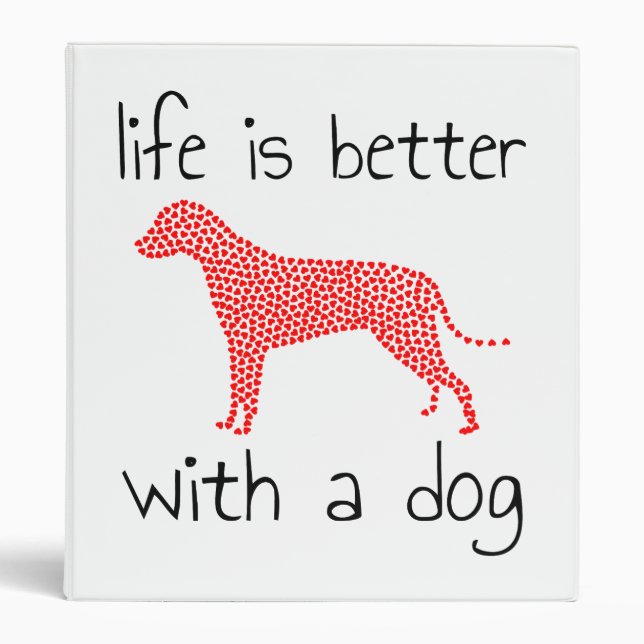 Classeur La vie est meilleure avec un chien - Amoureux des  (Devant)