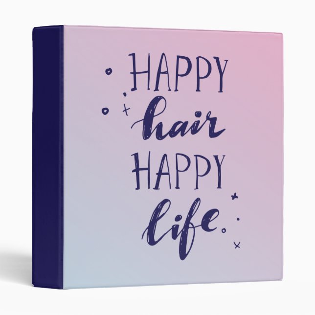 Classeur La vie heureuse de cheveux heureux (Devant/Côté)