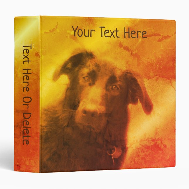 Classeur Labrador Retriever Dog Art personnalisé (Devant/Côté)