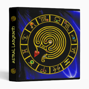 Classeur LABYRINTHE ASTRAL CARTE DU ZODIAQUE EN OR Astrolog