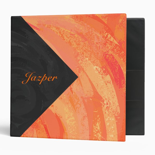 Classeur Lac Fire Orange et Monogramme noir (Devant/intérieur)