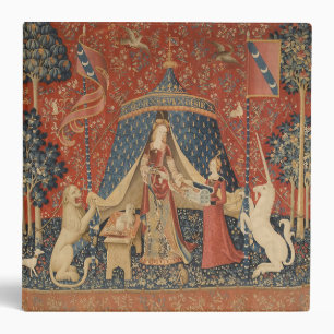 Classeur Lady Et La Licorne Moyen Age Tapisserie Vintage