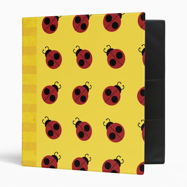 Classeur Ladybug 60s rétro cool rouge jaune (Devant/intérieur)