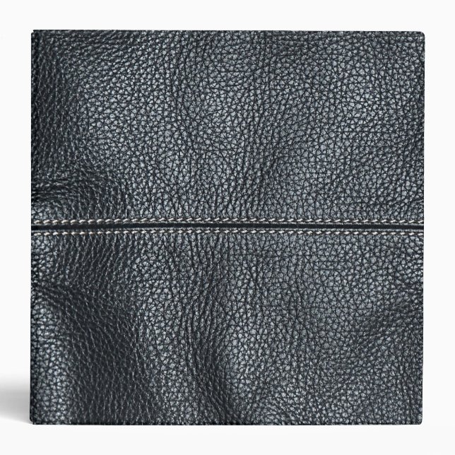 Classeur L'air du grain de cuir noir à la peau douce (Devant)