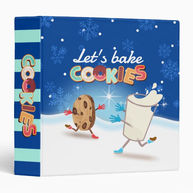 Classeur Lait biscuits cuisine de Noël recettes de livre de (Devant/Côté)