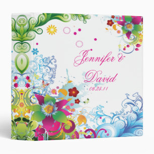 Classeur L'album floral abstrait de mariage refont