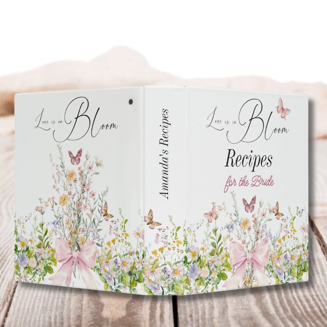 Classeur L'amour dans Boom Fleur sauvage  Pink Bow Fête des (Créateur téléchargé)
