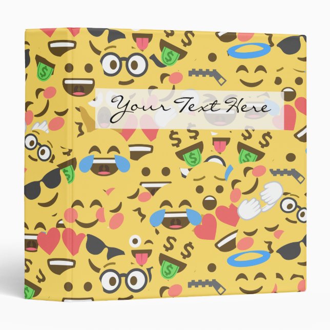 Classeur l'amour mignon d'emoji entend le motif de rire de (Devant/Côté)