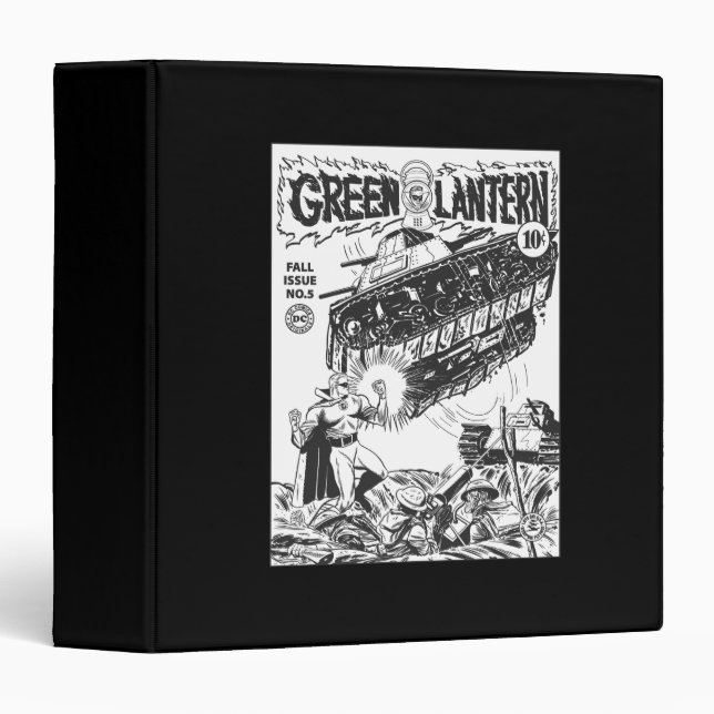 Classeur Lanterne verte dans les tranchées, noir et blanc (Devant/Côté)