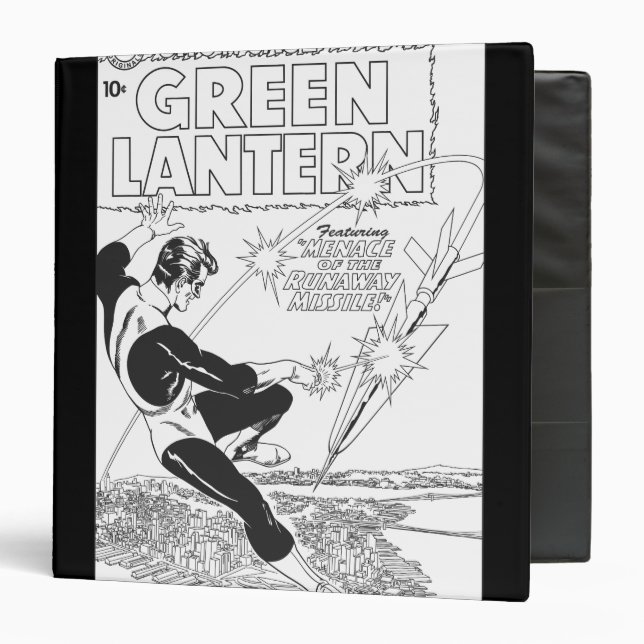 Classeur Lanterne Verte - missile Runaway, noir et blanc (Devant/Intérieur)