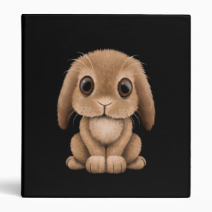 Classeur Lapin Brown mignon de bébé sur le noir