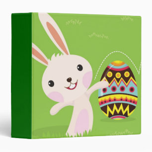 Classeur Lapin de Pâques espiègle avec les oeufs peints