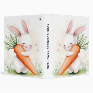 Classeur Lapin de printemps à l'aquarelle mignon avec carot