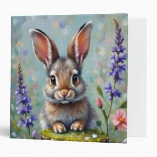Classeur Lapin Fluffy dans un champ de fleurs