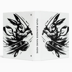 Classeur Lapin Guerrier à l'Encre Noire Samouraï