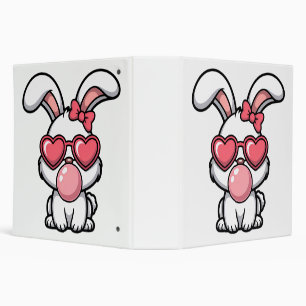 Classeur Lapin Kawaii joueur avec bulle de Bubble Gum