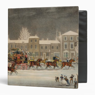 Classeur L'approche à Noël, gravé par chasse à George