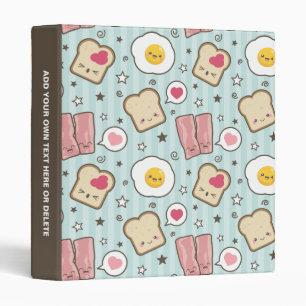 Classeur Lard de Kawaii et sandwich déconstruit par oeuf a