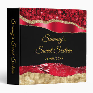 Classeur Larmes de Glam Rouge et Or Sweet Sixteen