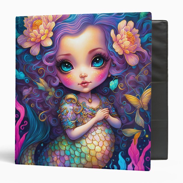 Classeur L'art de l'Imaginaire de la mignonne sirène (Devant/Intérieur)