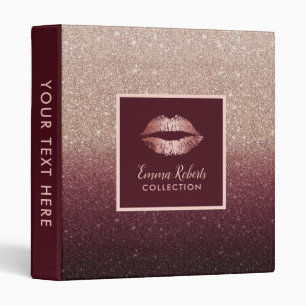 Classeur L'artiste de maquillage Bourgogne Rose Gold Ombre