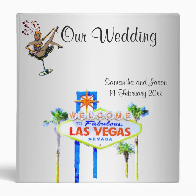 Classeur Las Vegas Mariage Album Argent (Devant)