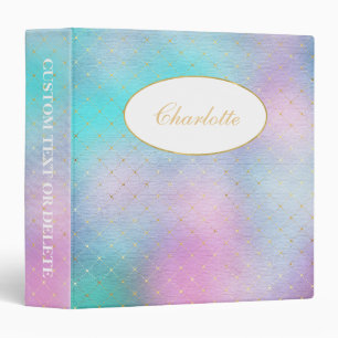 Classeur Lattice or Rainbow Pastel Aquarelle personnalisée