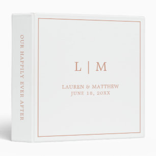 Classeur Lauren Rose Gold Monogramme Mariage élégant