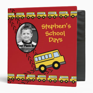 Classeur L'autobus scolaire garde rouge avec photo