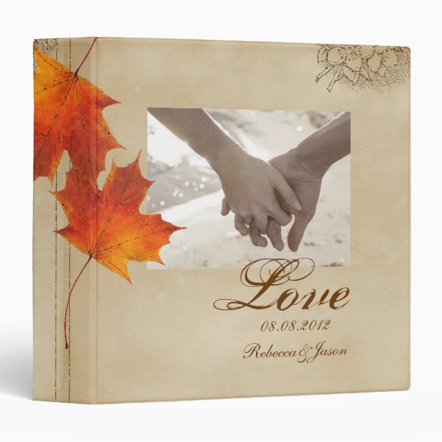 Classeur L'automne orange d'automne dans l'amour laisse le (Devant/Côté)