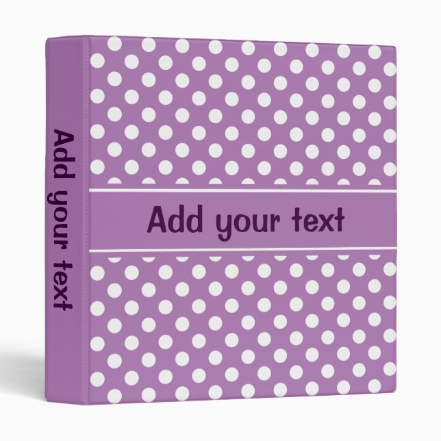 Classeur Lavande et Pois blancs (Devant/Côté)