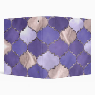 Classeur Lavande, Rose Gold et Pearl Motif marocain