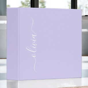 Classeur Lavende Violet Moderne Écriture Féminine Monogramm