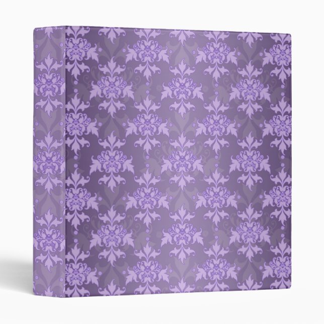 Classeur Lavender Fancy Damask (Devant/Côté)