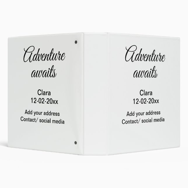 Classeur L'aventure commence ajouter nom date année lieu (Arrière-plan)