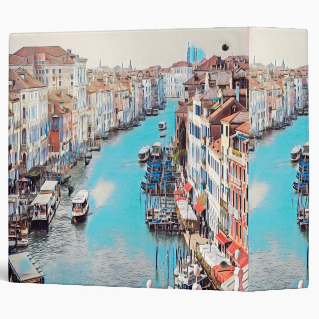 Classeur ldp VENICE - Vue sur le Grand Canal du Rialto (Dos/Côté)