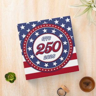 Classeur Le 250e anniversaire de l'Amérique avec le drapeau