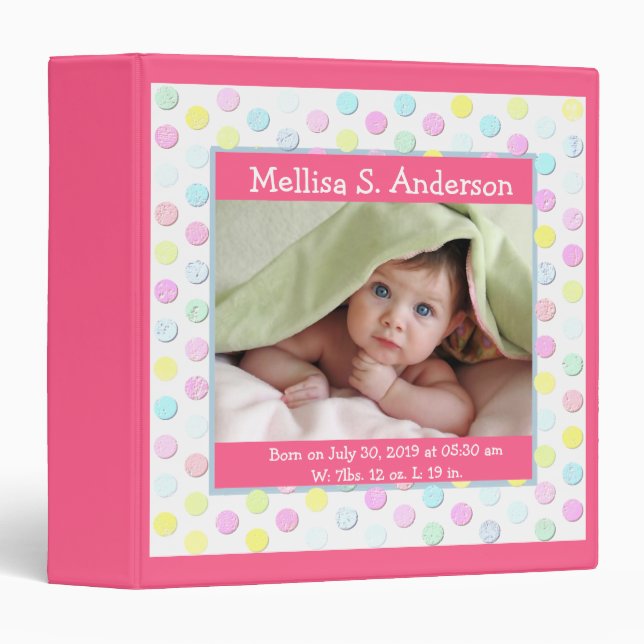 Classeur Le bébé mignon a personnalisé le disque de (Devant/Côté)