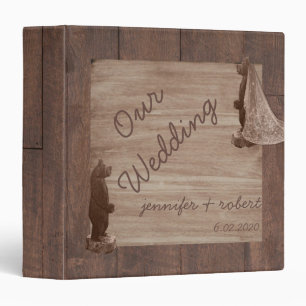 Classeur Le bois de grange soutient l'album de mariage