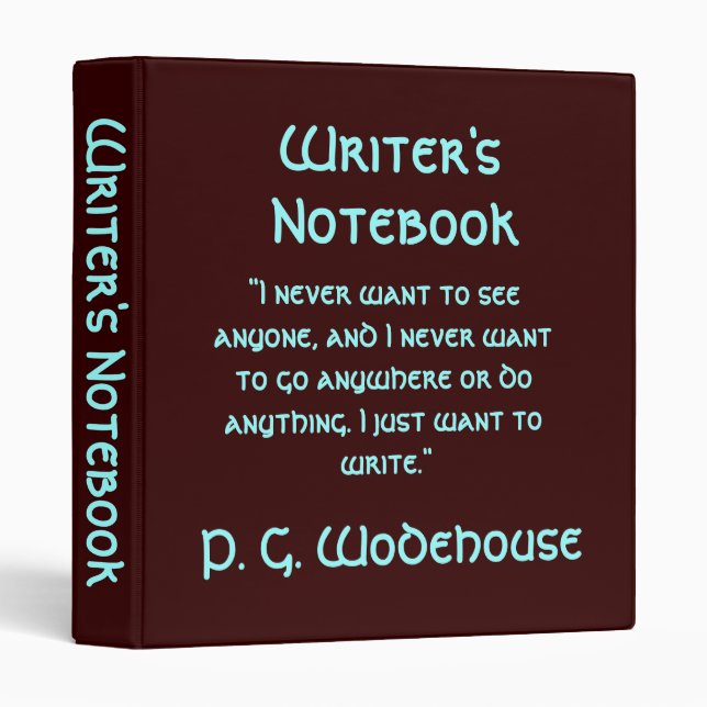 Classeur Le carnet de l'auteur - P.G. Wodehouse (Devant/Côté)