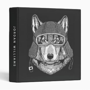Classeur Le cavalier de moto de chien de loup ajoutent