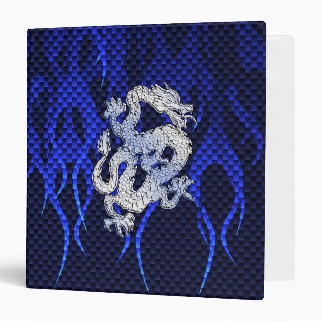 Classeur Le chrome bleu aiment le style de fibre de carbone (Devant/Intérieur)