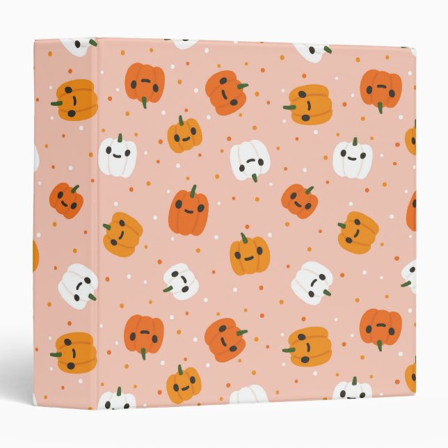 Classeur Le Citrouille Cute Kawaii fait face au Motif (Devant/Côté)
