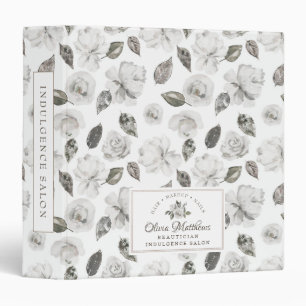Classeur Le cru aiment le monogramme floral et rose blanc