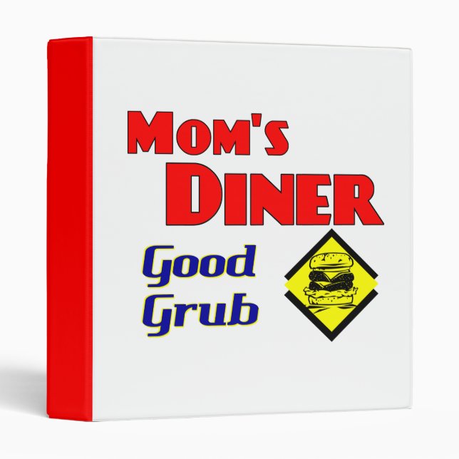 Classeur Le dîner de maman Bon Grub Drôle Retro Dit (Devant/Côté)