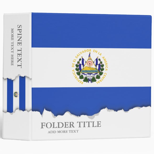 Classeur Le drapeau du Salvador (Devant/Côté)