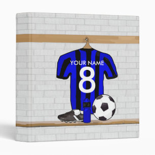Classeur Le football Jersey noir et bleu personnalisé du