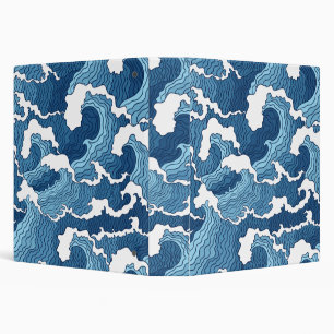 Classeur Le Grand Motif Bleu Vague